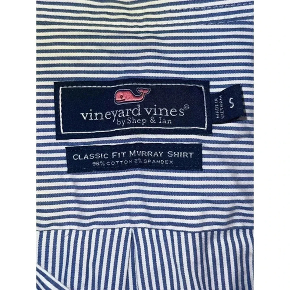 Vineyard Vines Mens Small Murray Long Sleeve Shirt Button Front Stripes - Picture 2 of 3